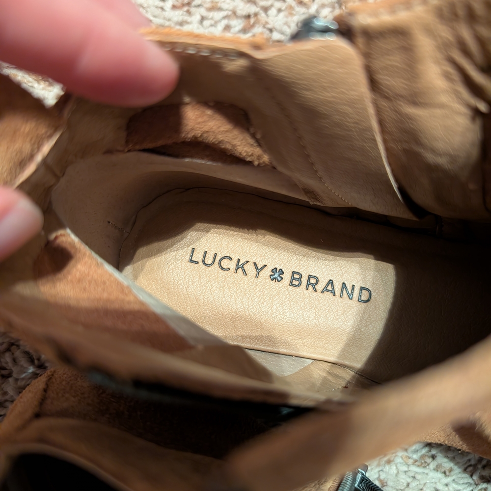 Lucky Brand Brown Suede Ankle Boots 8.5 - Picture 5 of 8